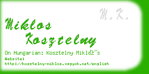 miklos kosztelny business card